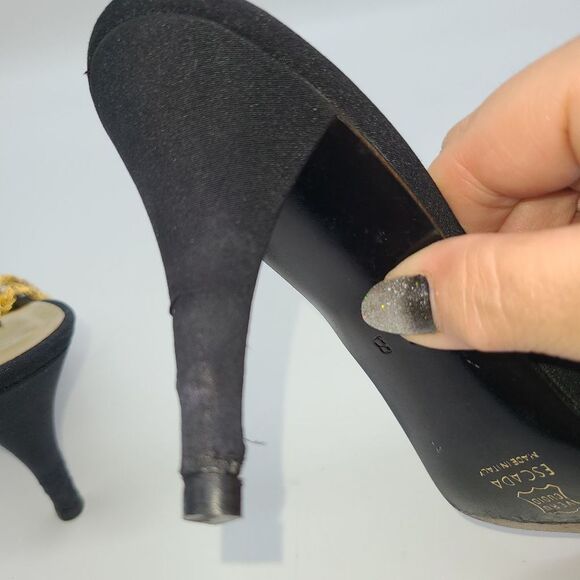 Escada Black and Gold Women's Shoes - Picture 10 of 15